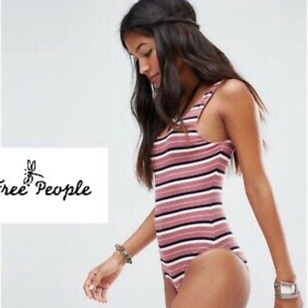 Free People Women's Stiped Bodysuit